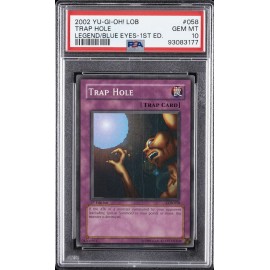 2002 YU-GI-OH! LOB-LEGEND OF BLUE EYES WHITE DRAGON 1ST ED #058 TRAP HOLE PSA 10